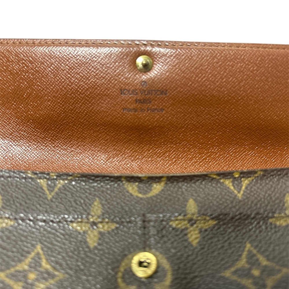 Louis Vuitton Sarah Monogram Wallet LV Brown Snap France Luxury - Picture 4 of 7